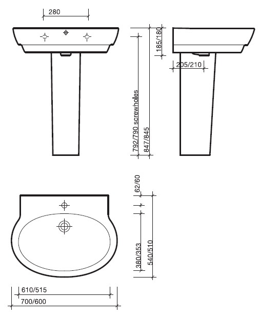 ER4231WH Раковина Twyford Encore Santreyd - Вид №1