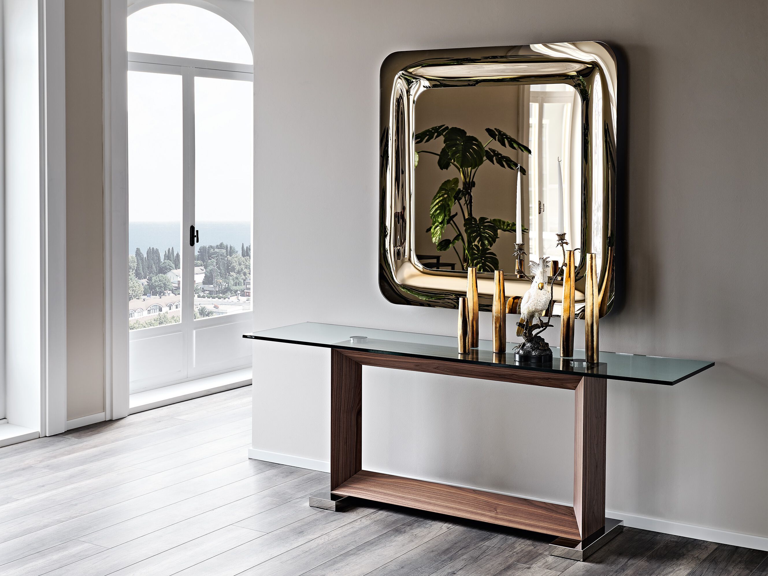 Квадратное настенное зеркало Cattelan italia GLENN ARCH-00137500