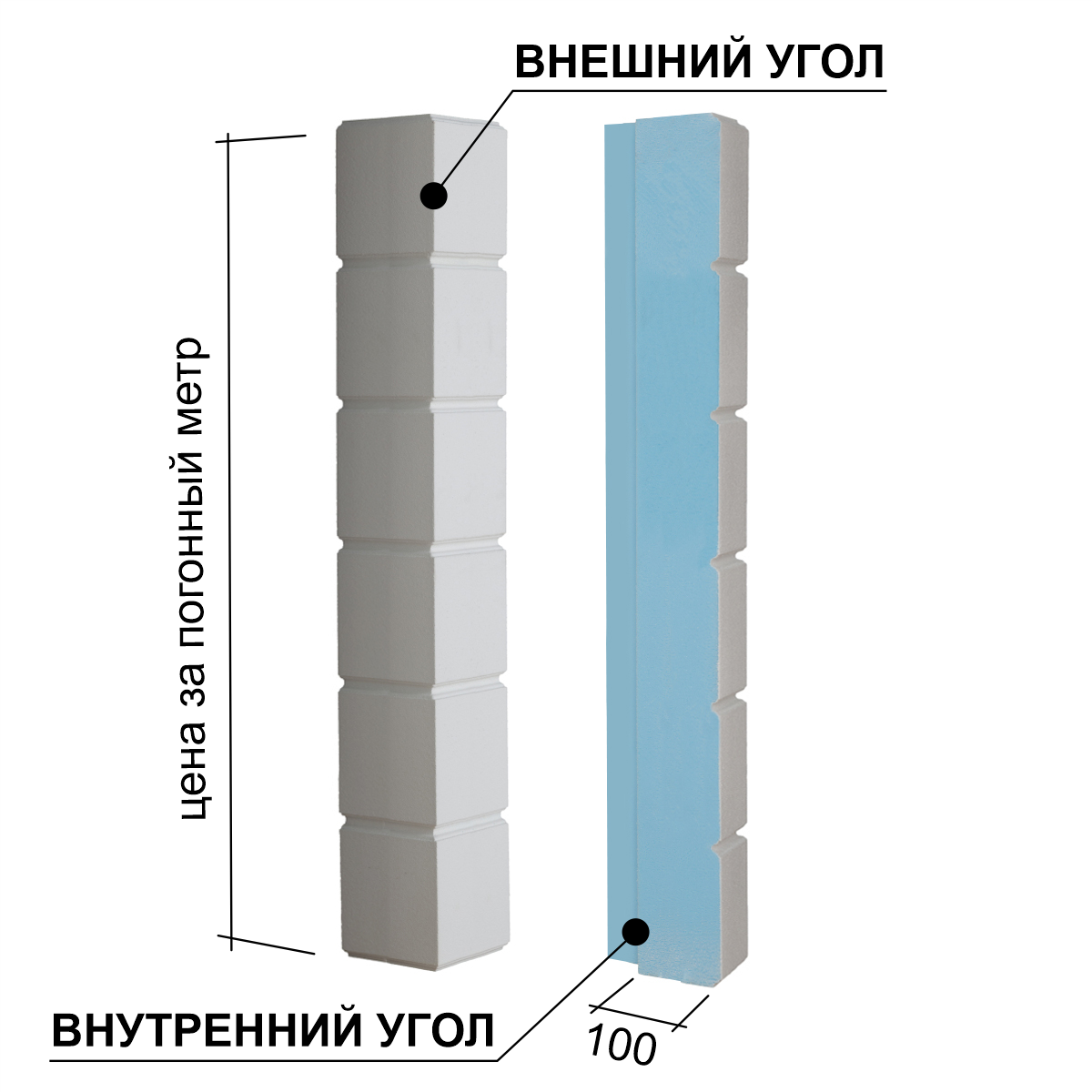 RPG9TERCOOUT100#1 RPG Панель для утипления фасада 1000x100x1000 L RPG PANEL Termorustic - Вид №1