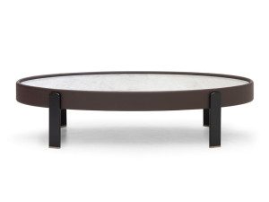 Мраморный овальный низкий журнальный столик
