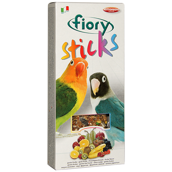 Т00001605 Лакомство для птиц Палочки для средних попугаев с фруктами 120г Fiory 