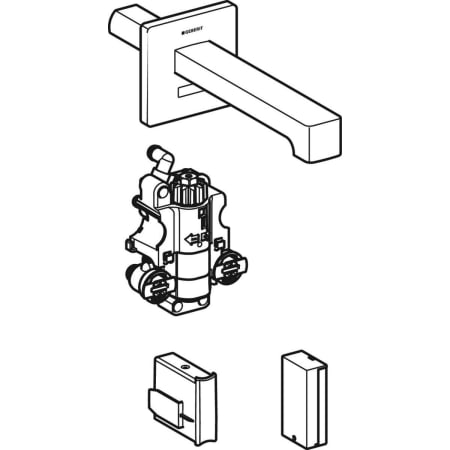 116.294.21.1 Смеситель для раковины Geberit Brenta, настенный монтаж, питание от батарей, с функциональным блоком для скрытого монтажа Geberit  - Вид №7