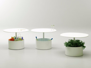 Круглый металлический журнальный столик для контракта