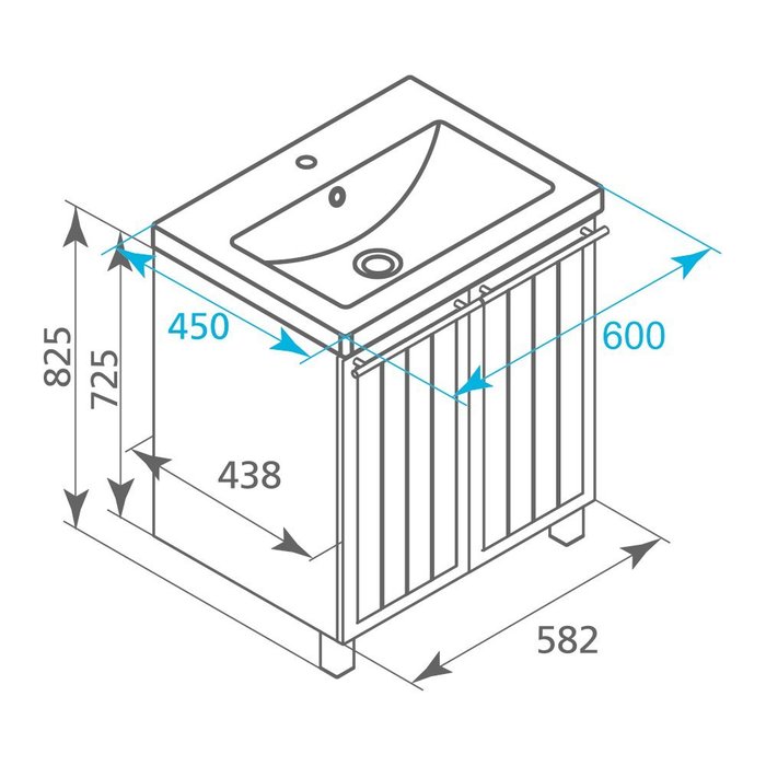 AMU60W2M95K Milardo Amur Тумба Amur 60 см Россия - Вид №5