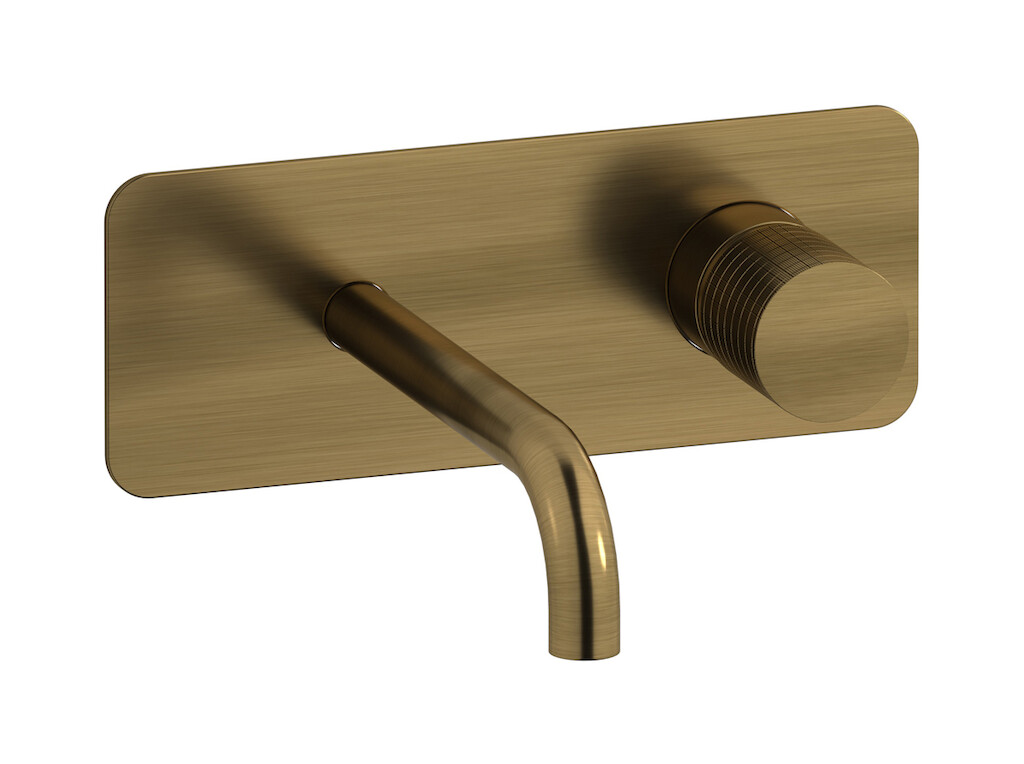 Встроенный в стену смеситель для раковины на 2 отверстия в комплекте с донным клапаном WE ARE IB ga206mb Modern Bronze Gatsby