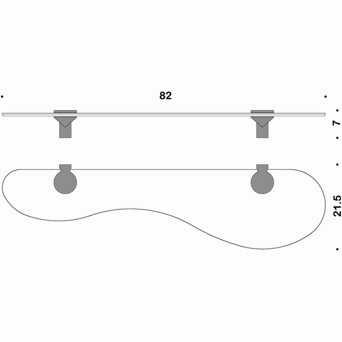 B0116 Полка под зеркало 82 см COLOMBO LUNA Colombo Design - Вид №1