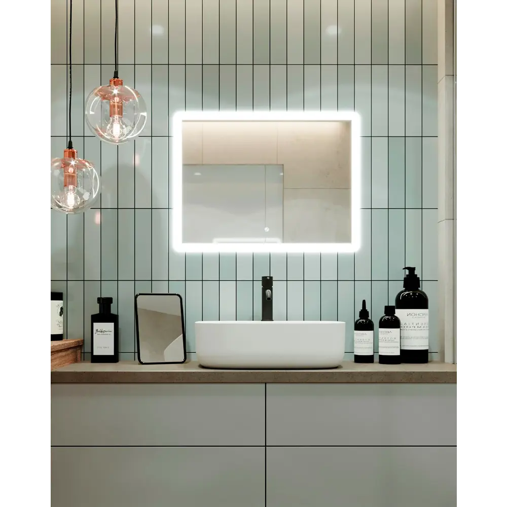 Зеркало для ванной Omega Glass Тип 1 SD93 с подсветкой 60x90 см прямоугольное STLM-2147657