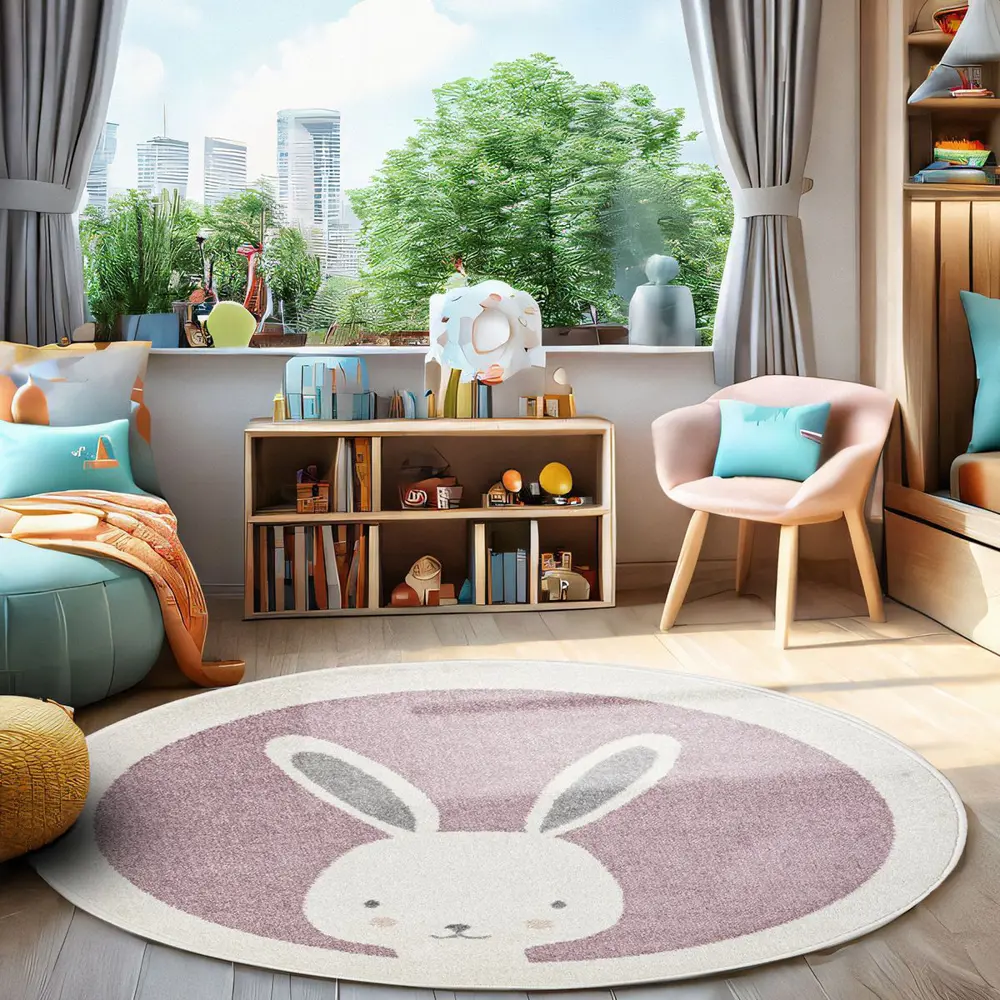 Ковер Santreyd Призма круглый розовый для детской комнаты 89376442 STLM-1038819