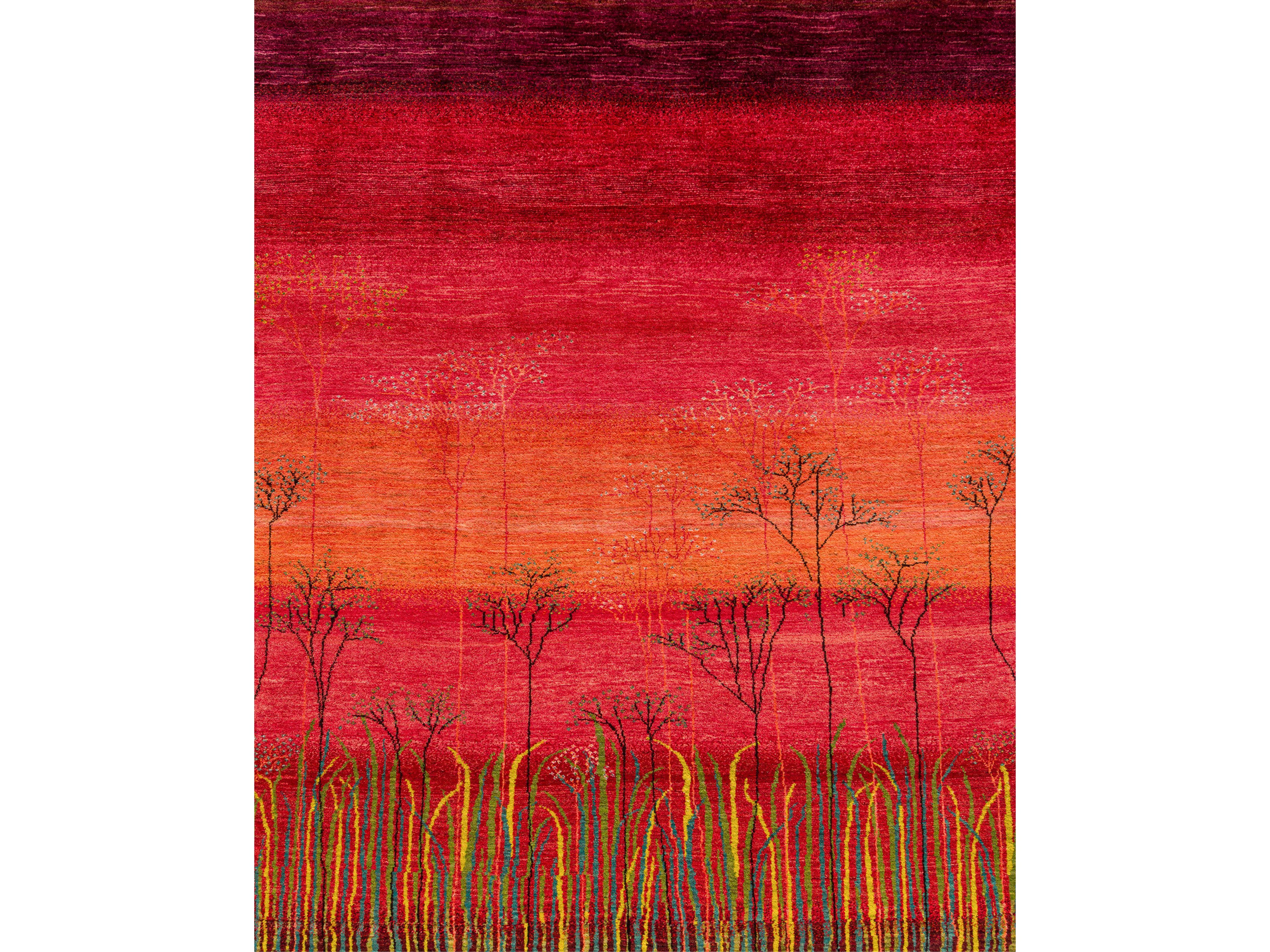 Шерстяной прямоугольный цветочный ковер Zollanvari Shorelines-Gabbehs Флора и фауна ARCH-00125780 - Вид №1