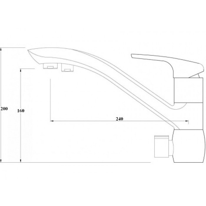 Zorg ZR 404 KF Nickel Смеситель для кухни Zorg 200х240  - Вид №2