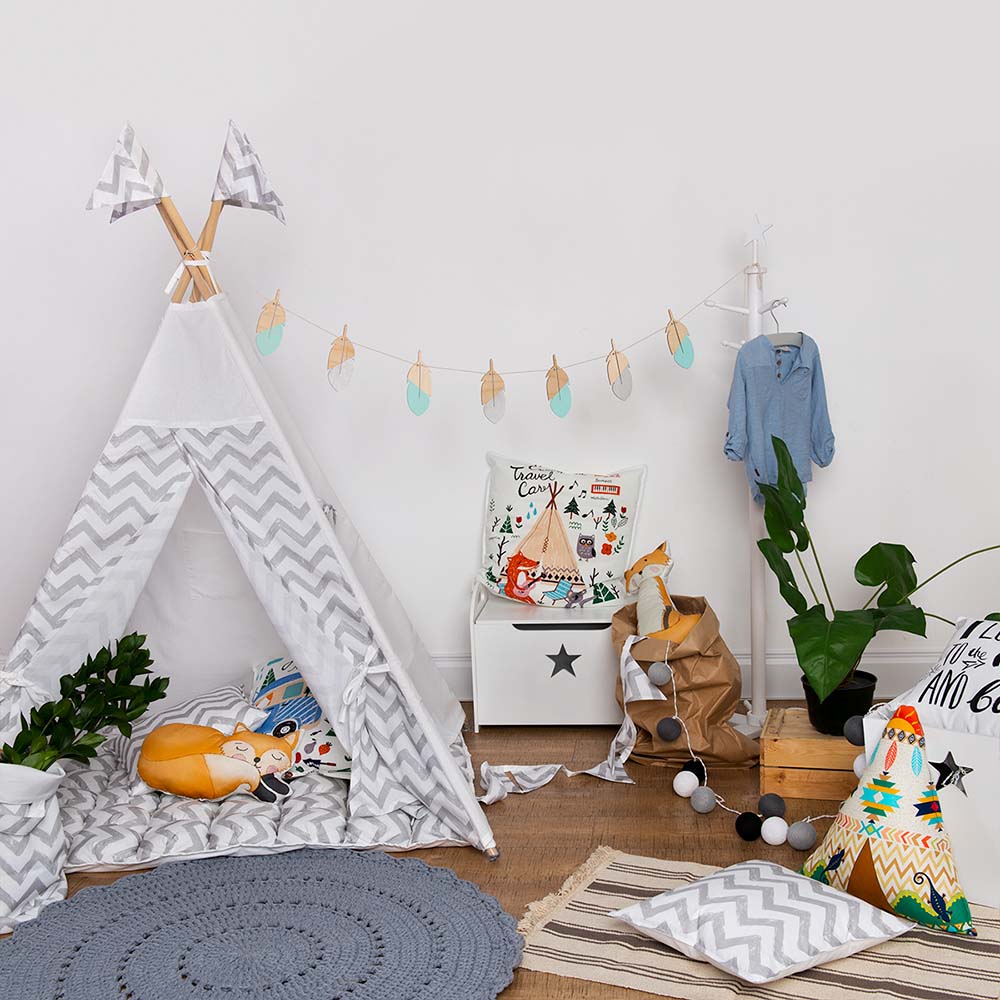 Вигвам для детей Grey Zigzag VAMVIGVAM GREY ZIGZAG 281917 Белый;серый Santreyd  - Вид №1