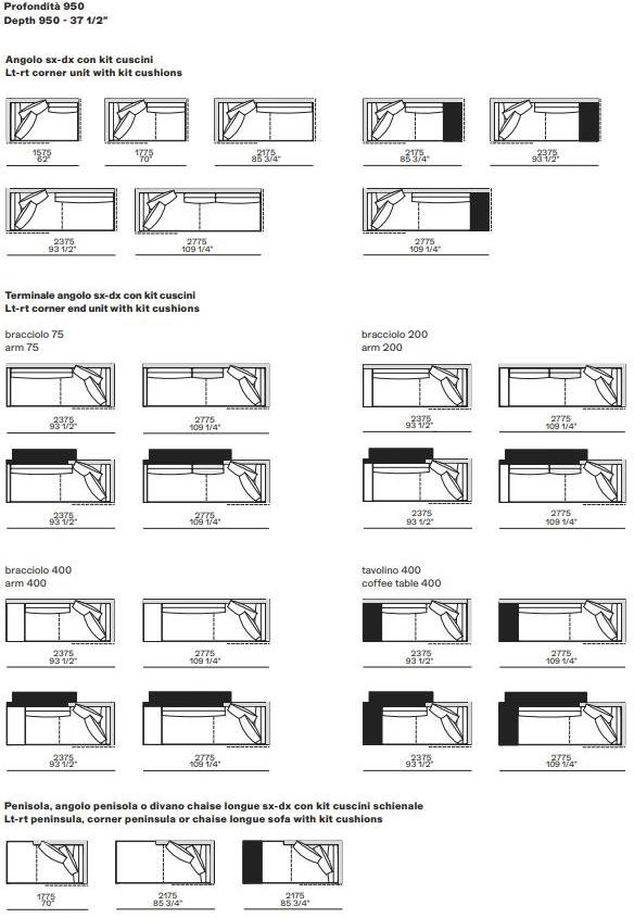 Poliform Мягкий угловой диван из ткани с шезлонгом Mondrian sun-id-1387269 - Вид №10
