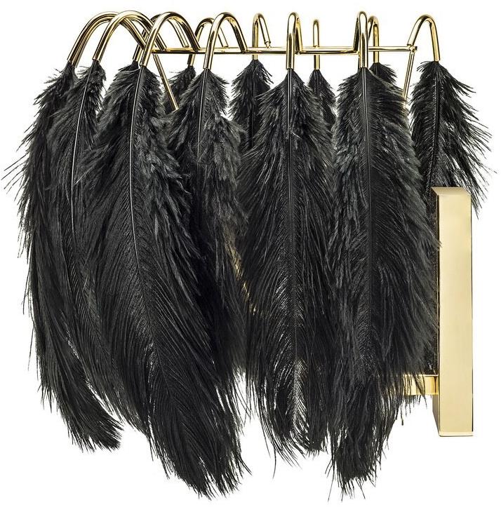 Mineheart Светодиодный настенный светильник из стали и страусиных перьев Feather sun-id-1367855 - Вид №1