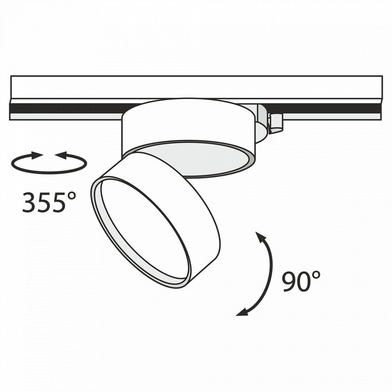 Трековый светильник белый TR007-18W3K TECHNICAL SINGLE PHASE TRACK SYSTEM 00-3956217 Белый  - Вид №3