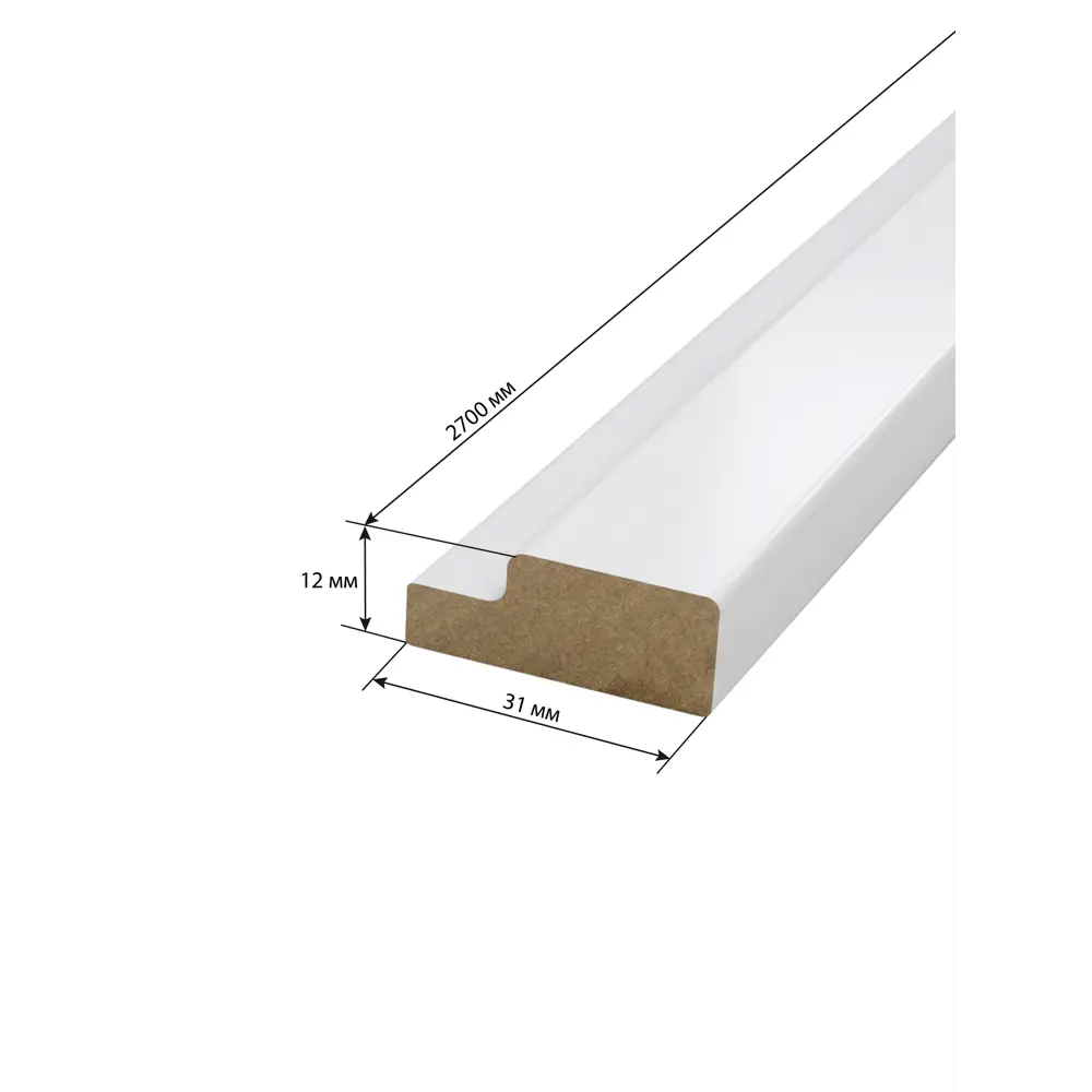 Профиль старт/финиш Рейки МДФ белый 12x26x2700 мм Santreyd STLM-2066038