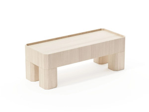 Деревянный прямоугольный высокий журнальный столик