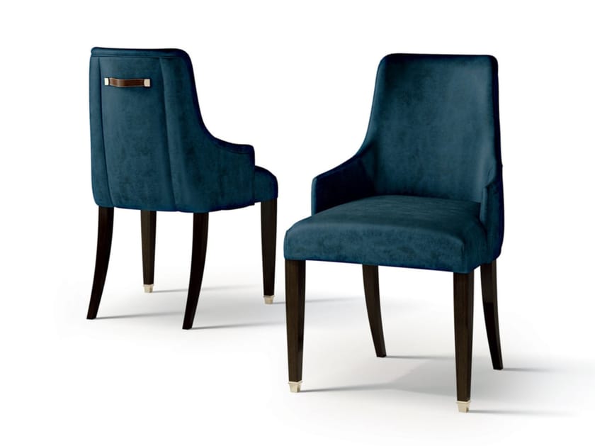 Мягкий стул из нубука с подлокотниками и ручкой Carpanese Home ARCH-00047227