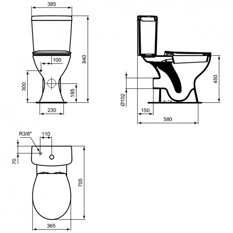 E875901 Бачок для унитаза Ideal Standard SIMPLICITY - Вид №4