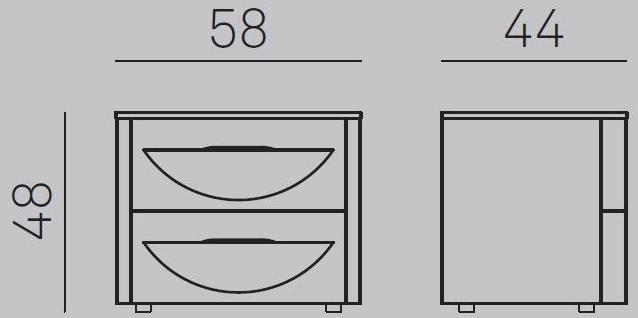 Gruppo Tomasella Лаковая прикроватная тумба с ящиками Bogart sun-id-1464593 - Вид №4