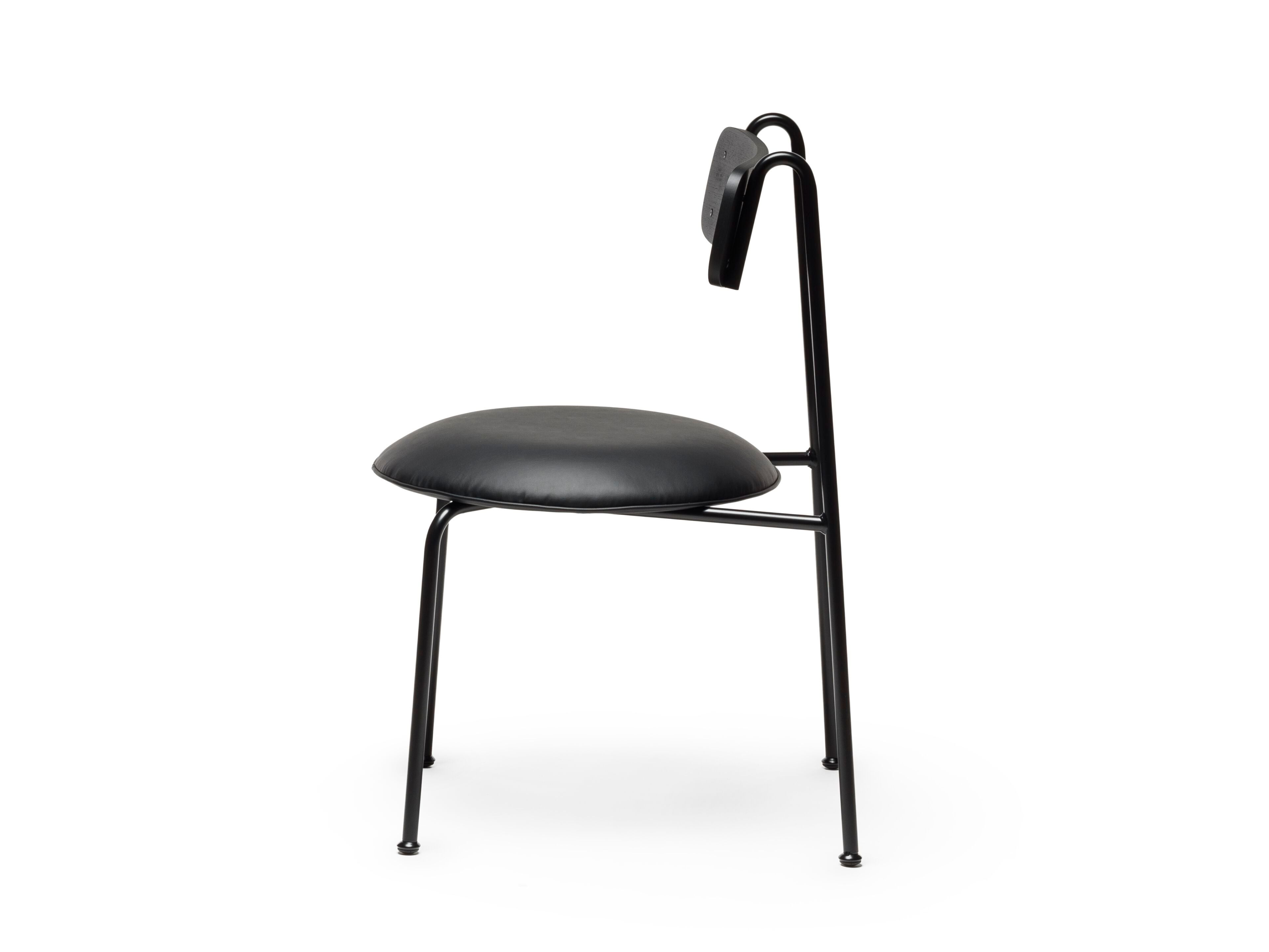 Окрашенный металлический стул со встроенной подушкой из искусственной кожи CHAIRS & MORE Lena ARCH-00091348 - Вид №20