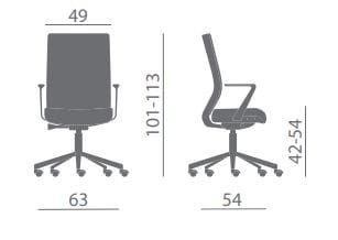 Офисное кресло руководителя с высокой спинкой Kastel ARCH-00118491 - Вид №8