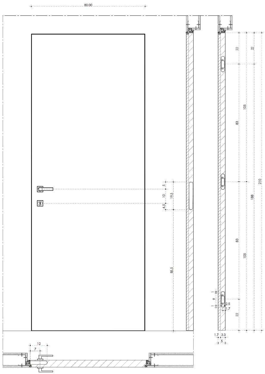 ZonaUno Распашная дверь заподлицо со стеной со скрытыми петлями sun-id-1439037 - Вид №28