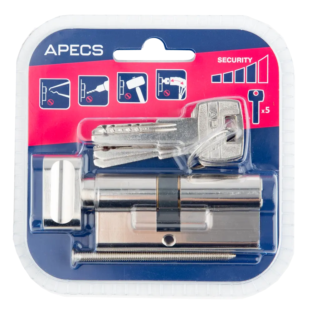 Цилиндр дверной APECS Pro с механизмом ключ-вертушка 37×31 мм 85559783 PRO LM STLM-0063851 - Вид №3