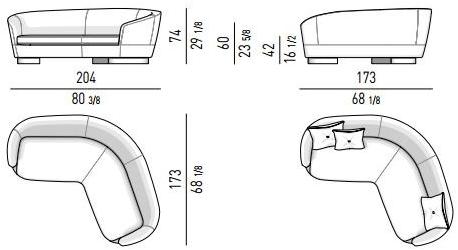 Minotti Изогнутый диван Jacques sun-id-1353300 - Вид №4