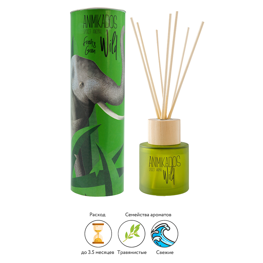 MK100FEAW Диффузор ароматический wild elephant, Свежий, 100 мл Ambientair  - Вид №1