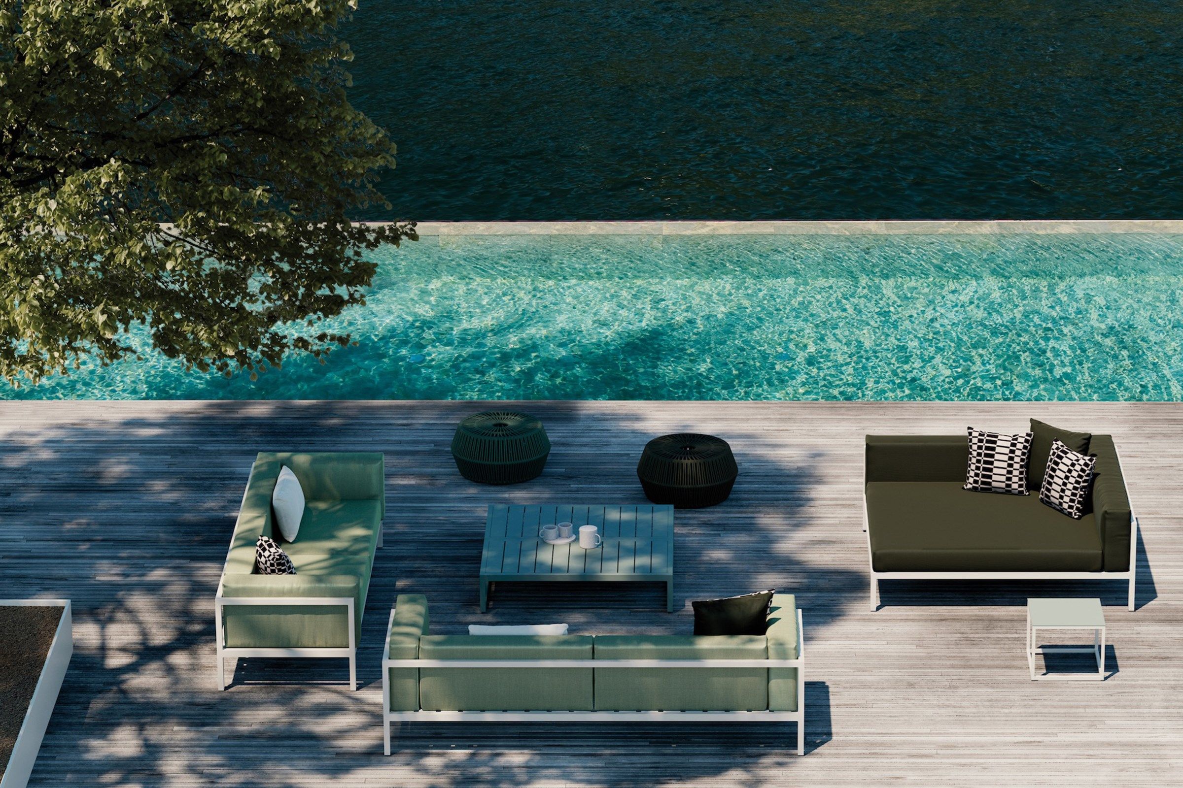 Круглый садовый пуфик Kettal ZigZag ARCH-00086705 - Вид №8