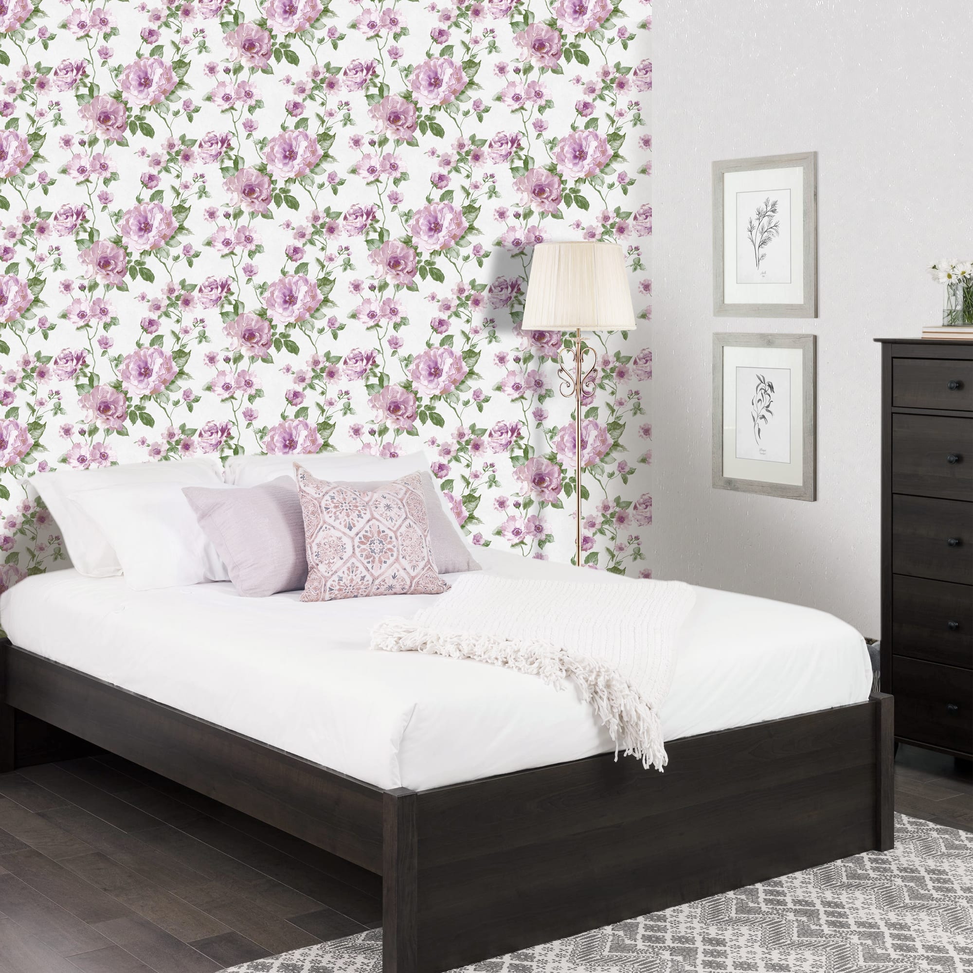 82938332 Обои бумажные 0.53 м 4619 бело-розовые Шиповник Santreyd  - Вид №3