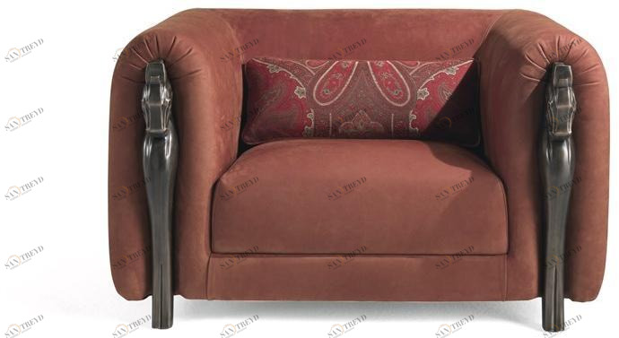 ETRO Home Interiors Мягкое кресло из нубука с подлокотниками Corinto E.cor.221.a