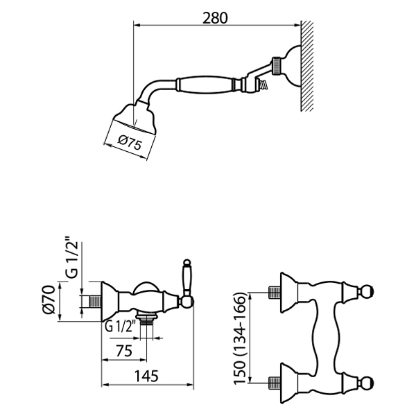 DO760101015 Смеситель для душа Webert Dorian - Вид №1