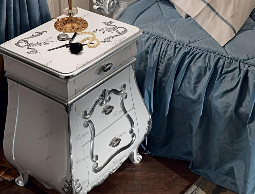 Modenese Gastone Прикроватная тумбочка из лакированной древесины с ящиками Villa venezia sun-id-1372295