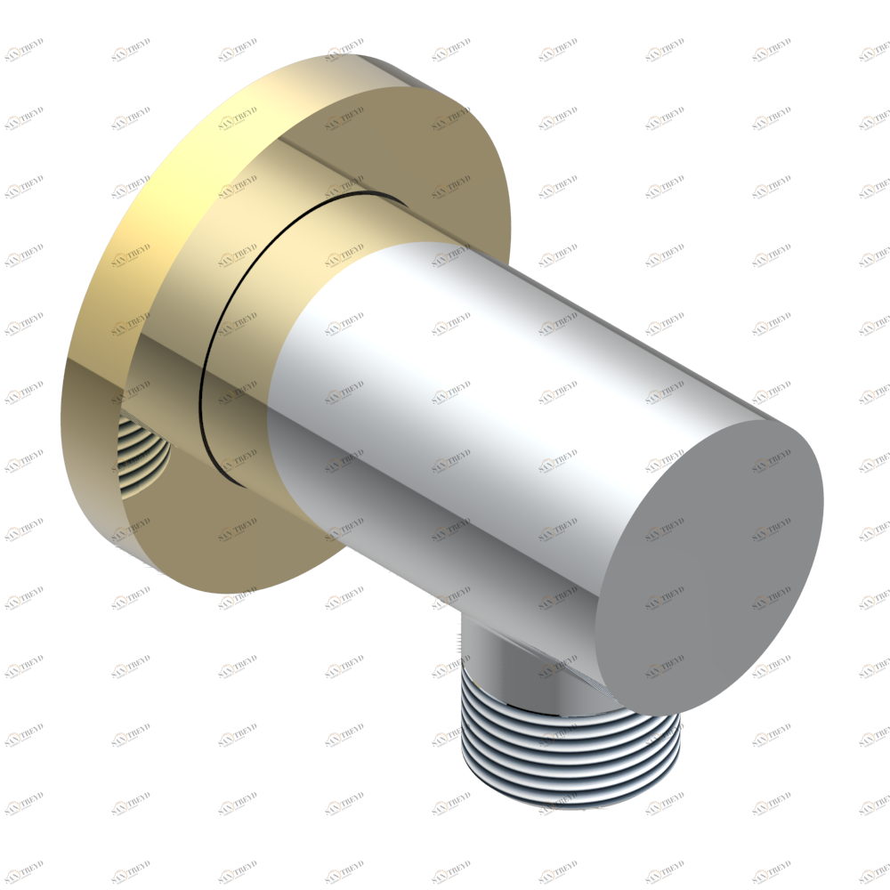 U4A-53E Вывод 1/2" встраиваемый в стену Thg-paris Diplomate с гладкими кольцами Хром/золото U4A-53E CAT.A