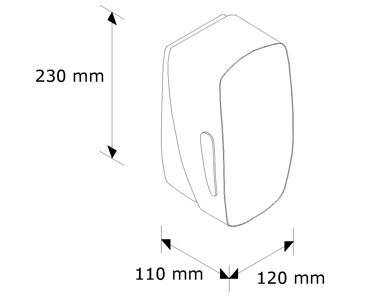 DMC101 Дозатор жидкого мыла MERCURY, емкость бака 800 мл, АБС-пластик, черный Merida  - Вид №1