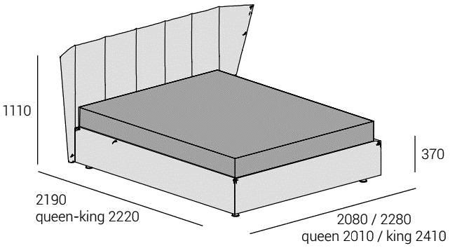 Dall'Agnese Двуспальная кровать из ткани с высоким изголовьем sun-id-1406892 - Вид №1