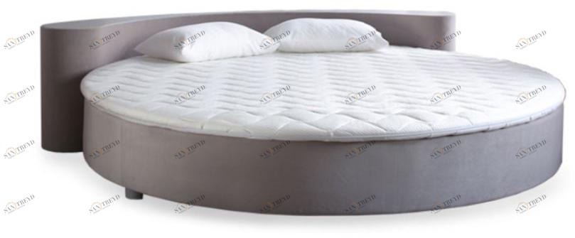 Heavens Круглая тканевая кровать с мягким изголовьем sun-id-1389395