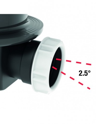 571700 000 00  Минимальный слив для душевого поддона Д. 90 мм, очень плоский, крышка из АБС-пластика Д. 116 мм, H. 60 мм, хром Valentin Хром  - Вид №5