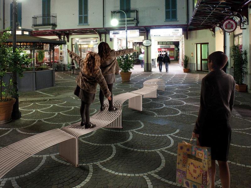 Urbantime Изогнутая металлическая скамья без спинки Zeroquindici.015 sun-id-1422505 - Вид №3