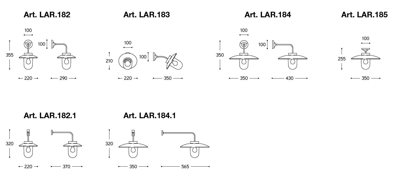 Металлическая наружная настенная лампа Aldo Bernardi ARCH-00112772 - Вид №1