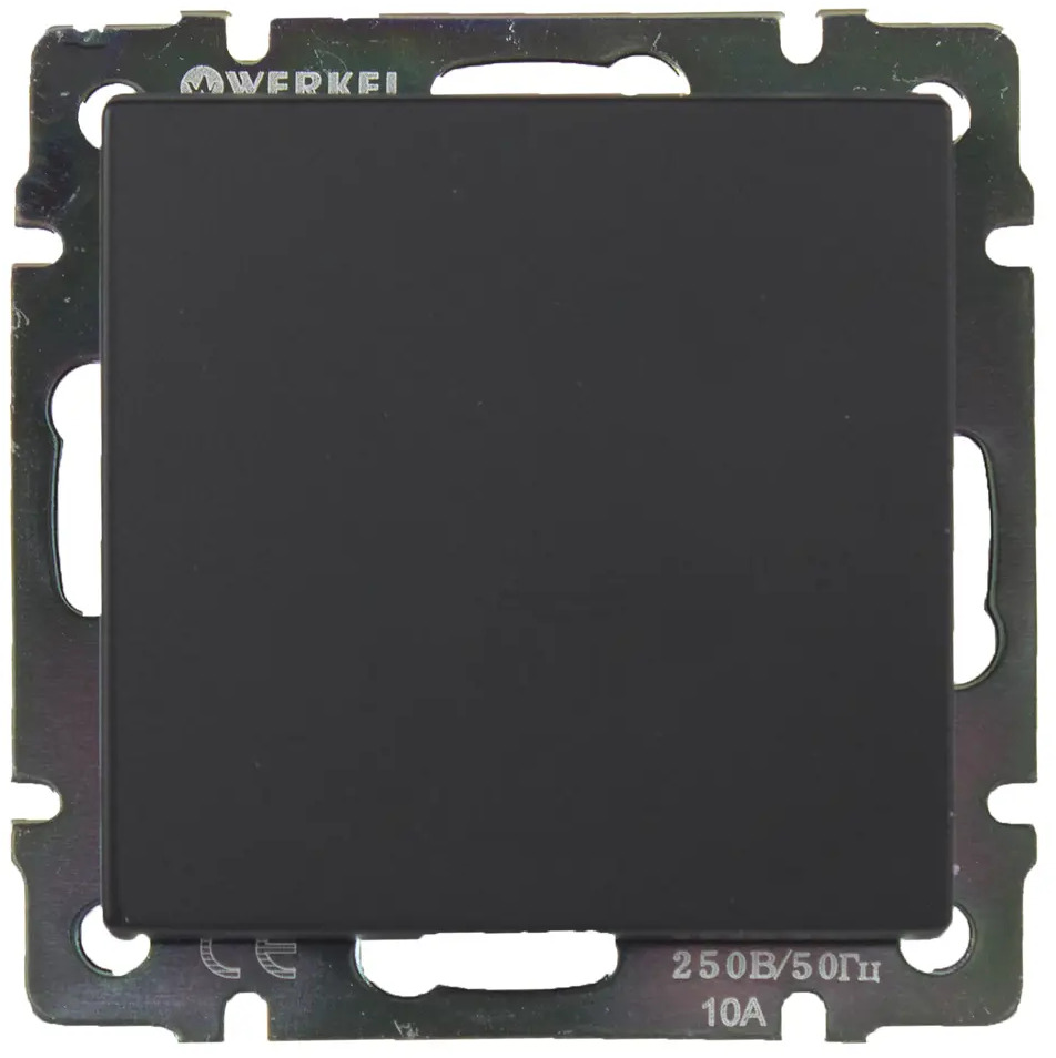 Werkel Выключатель одноклавишный встраиваемый матовый черный 17784032