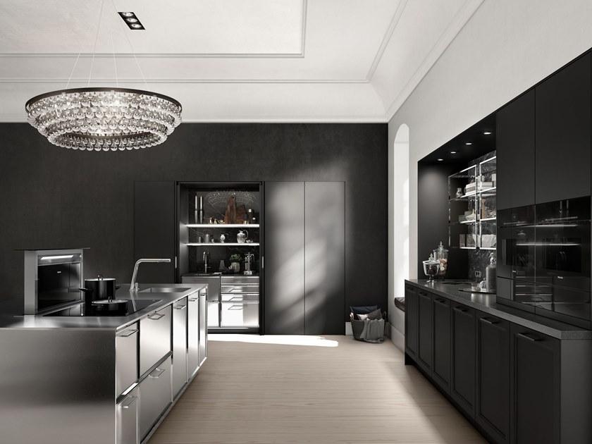SieMatic Кухня из лакированной стали и дерева с островом sun-id-1471559 - Вид №1