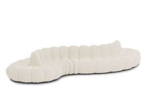 Модульный изогнутый двухсторонний диван из ткани