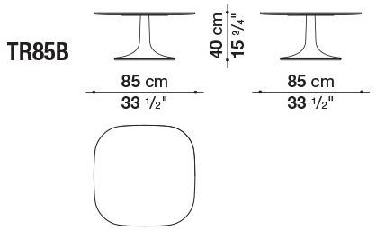 B&B Italia Outdoor Садовый столик квадратный из бетона Fiore sun-id-1351258 - Вид №2