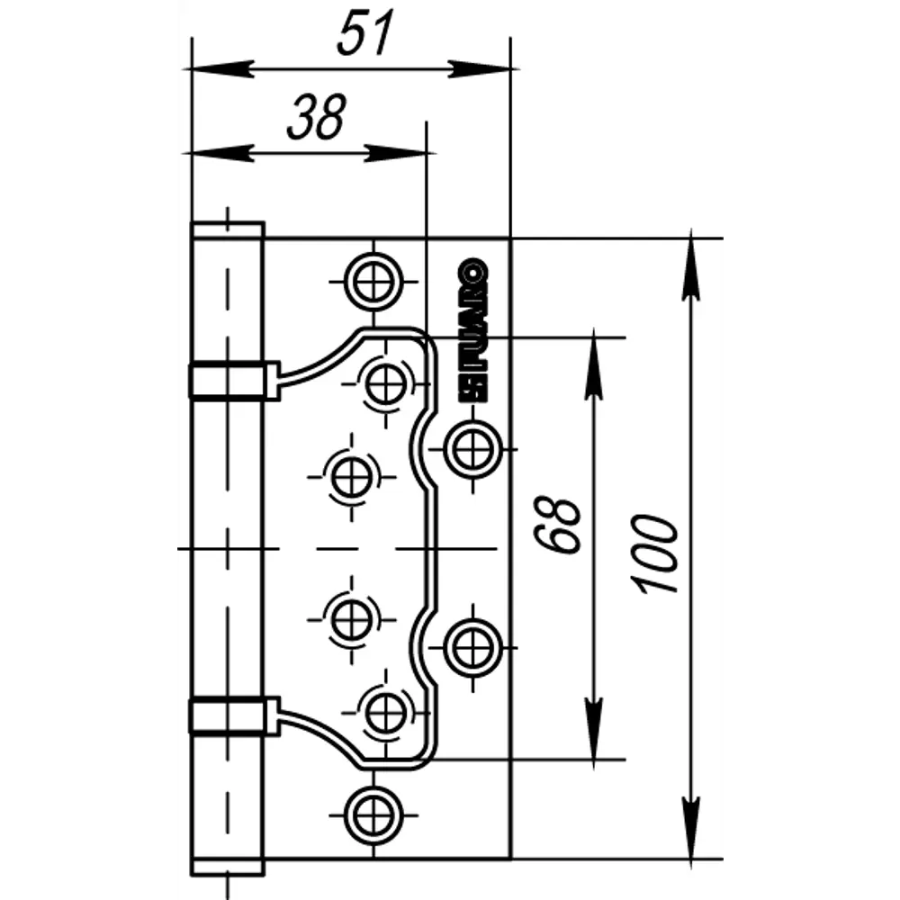 82105963 Петля без врезки N100500/2BB-BN/BL 100x75x2.5 мм сталь цвет глянцевый чёрный STLM-0019058 FUARO Home - Вид №7