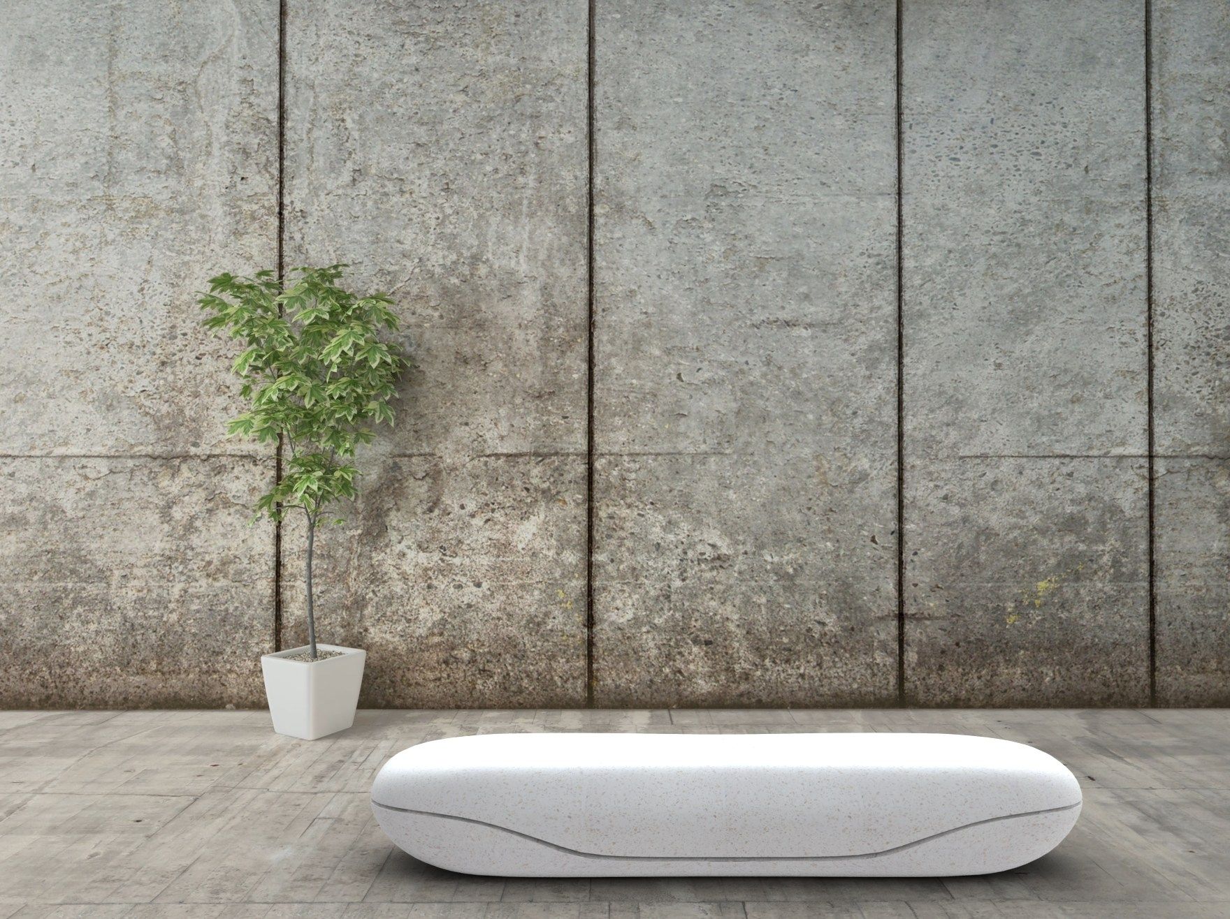 Реконструированная каменная скамья без спинки Viscio Urban Design волна ARCH-00036052