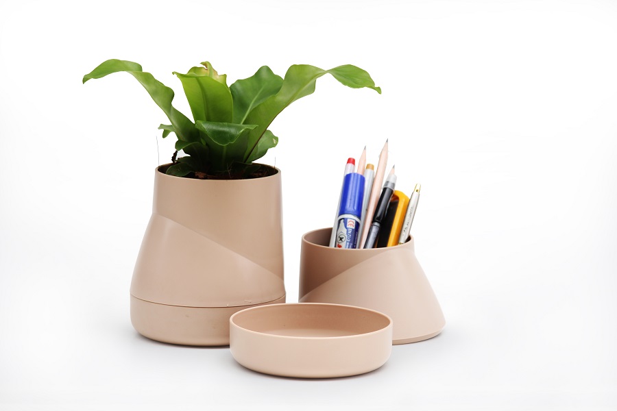 Горшок цветочный Hill Pot, маленький, кремовый Qualy QLX20001CR - Вид №7