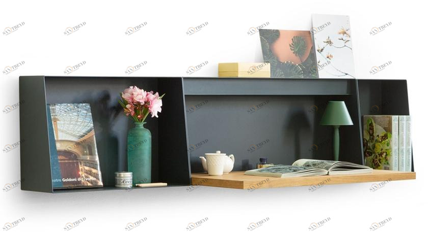 True Design Стол / полка из алюминия и дерева Hella sun-id-1444228