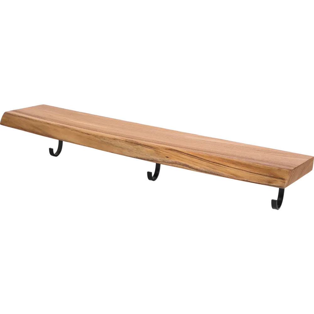 Полка прямая массив карагача 60 см с крючками Santreyd Куарагача STLM-2139168